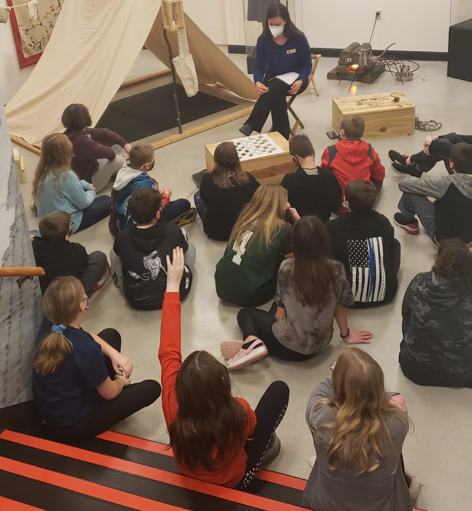 Elementary students experience a Civil War encampment during a Full-Day Education Program at the Sheboygan History Museum